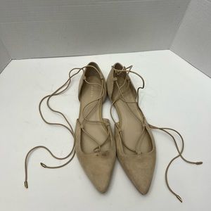 CALVIN KLEIN Pre-owned Leather Ballet Flats In Beige